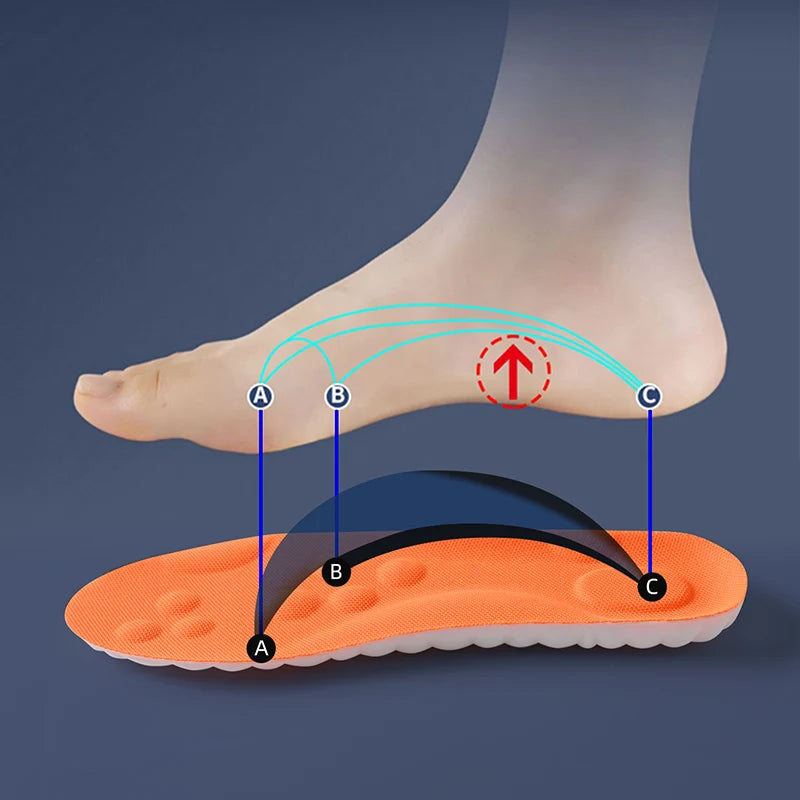 Latex Sport Insoles Soft High Elasticity Shoe Pads Orthotic Breathable Deodorant Shock Absorption Cushion Arch Support Insole